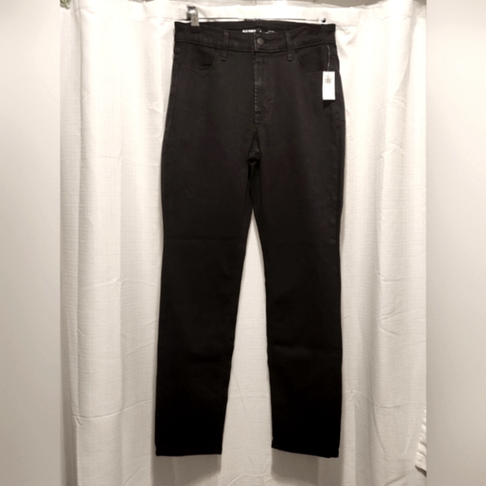 Old Navy Womens Black High Rise WOW Straight Jeans Size 8